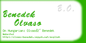 benedek olvaso business card